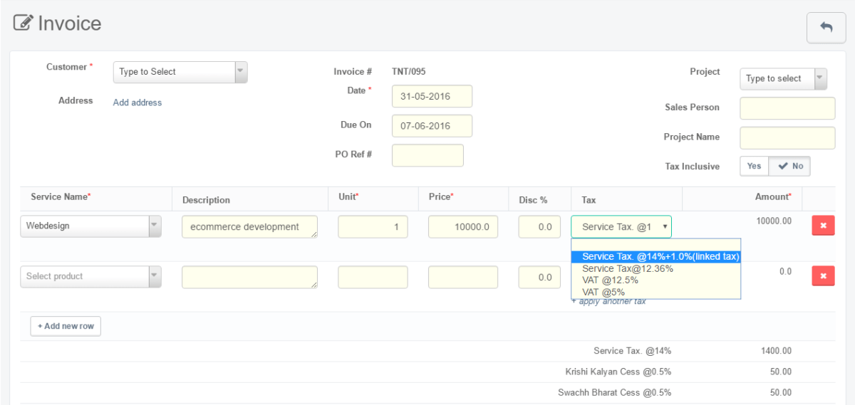 Add Tax On Invoice