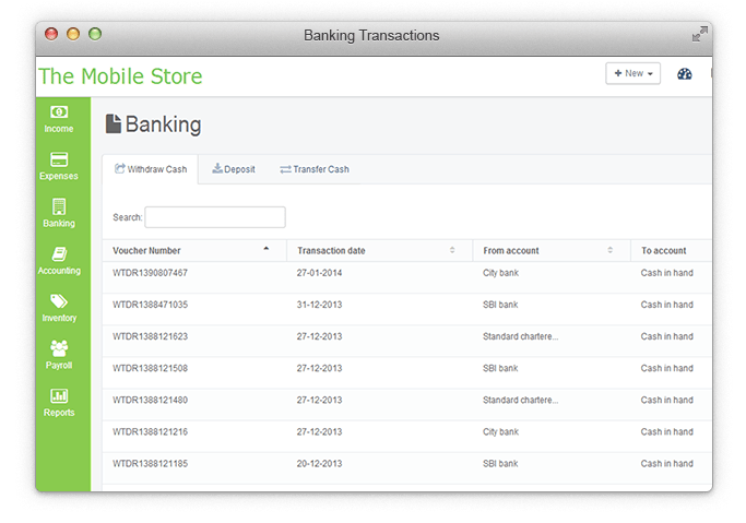 Record Banking Transactions