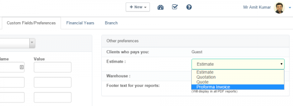 Create Proforma Invoice