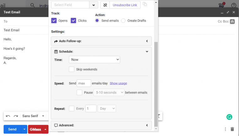 Gmass Bulk Email Schedule Feature