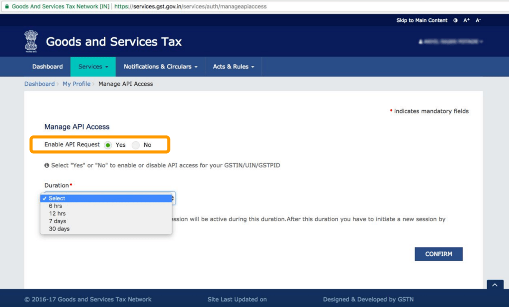 Enable Gstn Api Access For Return Filing