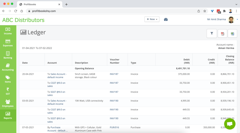 General Ledger In Accounting - Profitbooks