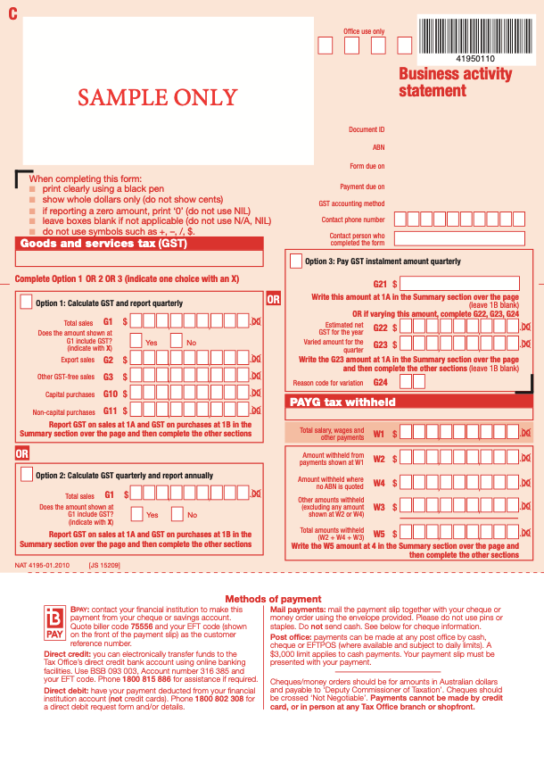 Example Of A Gst And Bsa Form 