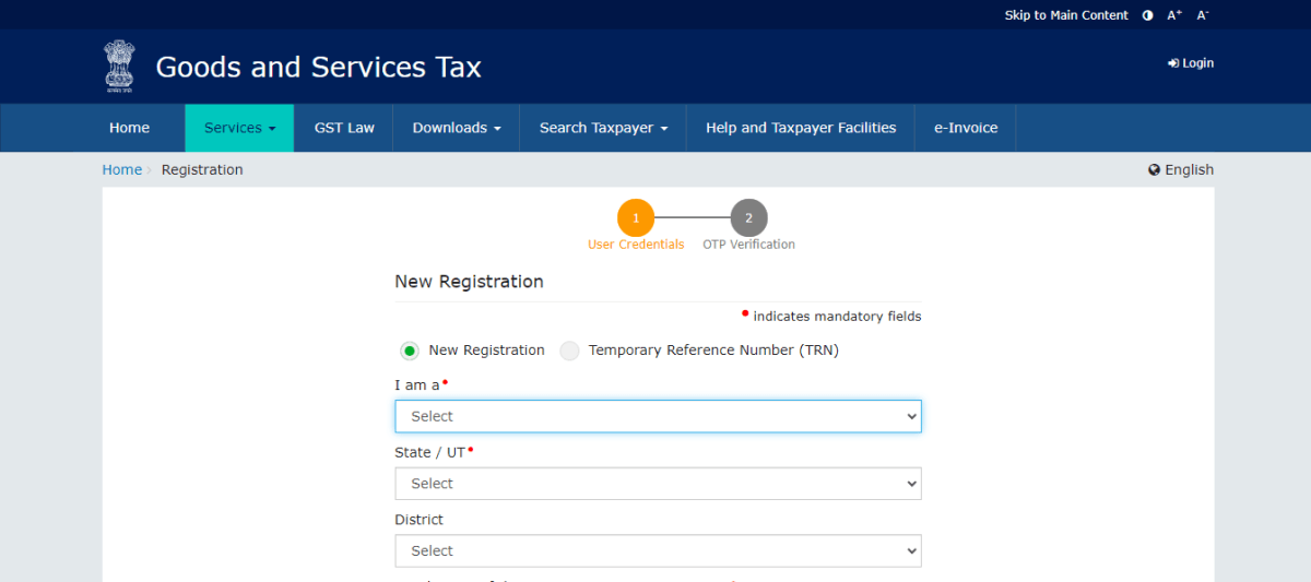 Official Portal For Becoming Gst Compliant