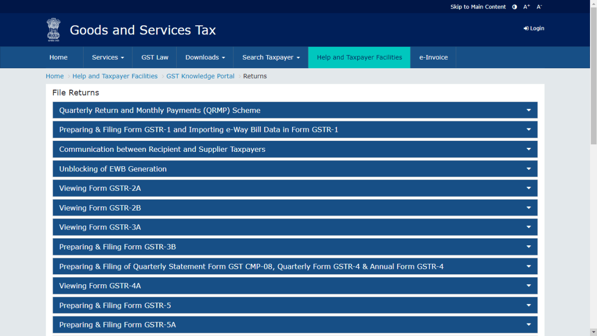 Gst Return Filing Official Portal