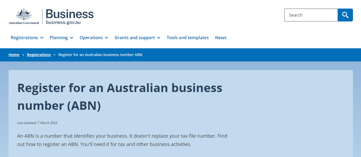 Australian Business Number Official Website