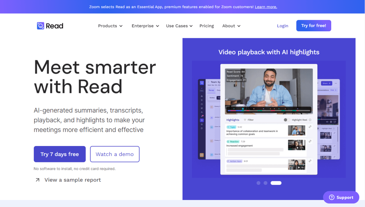 Read.ai Home Page