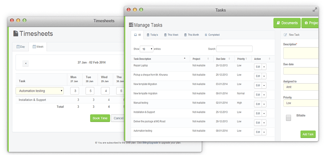 Tasks &Amp; Timesheet