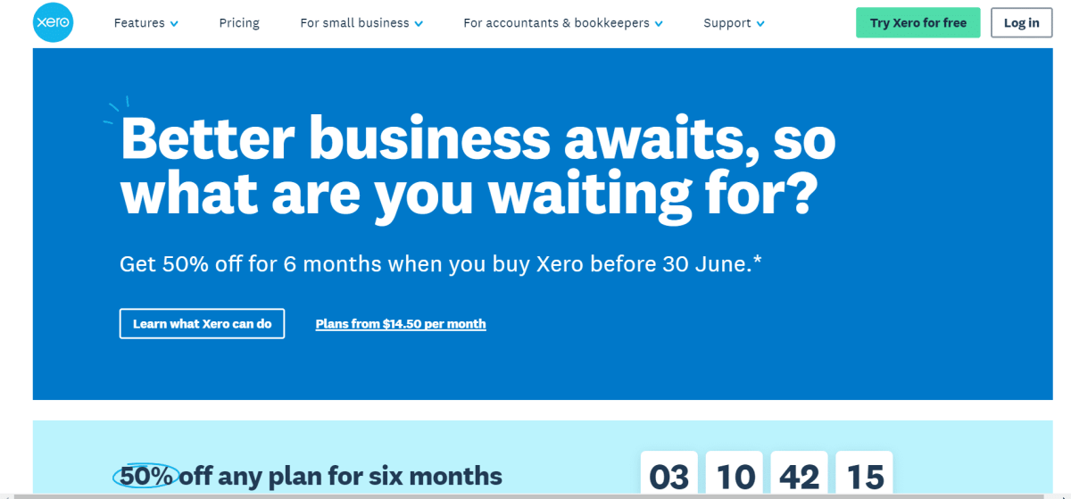 Xero Home Screen